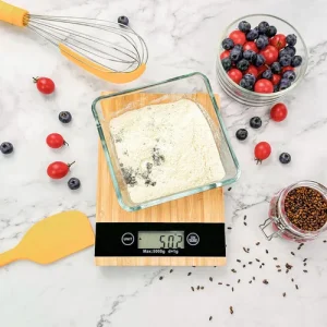 Balanza De Cocina Madera Bamboo Digital 5kg Homilu